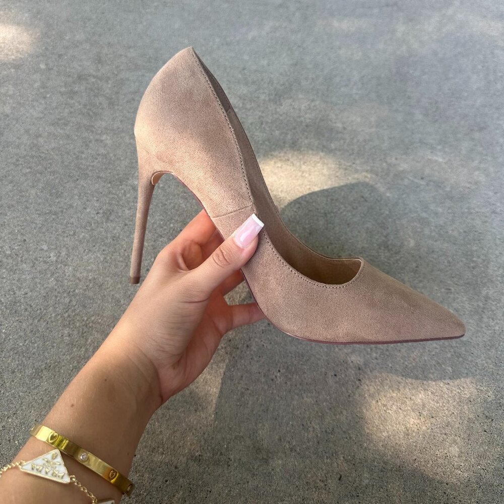 NEW Lilliana Nude High Heels Pointed Toe - Picture 2 of 4